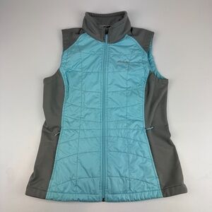 Eddie Bauer Motion Womens Size M Full Zip Quilted Lightweight Vest Blue